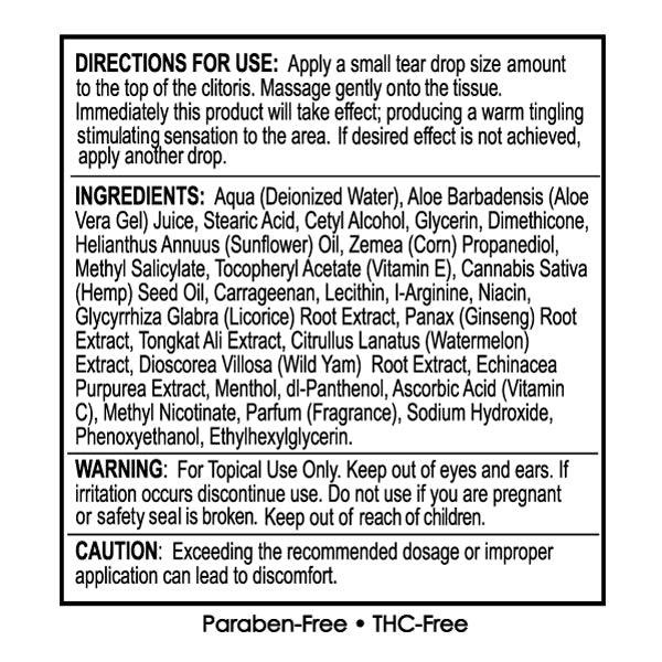 Body Action High Climax Female Stimulating Cream - 0.5 Fl. Oz. / 15 ml - 6 Count Display