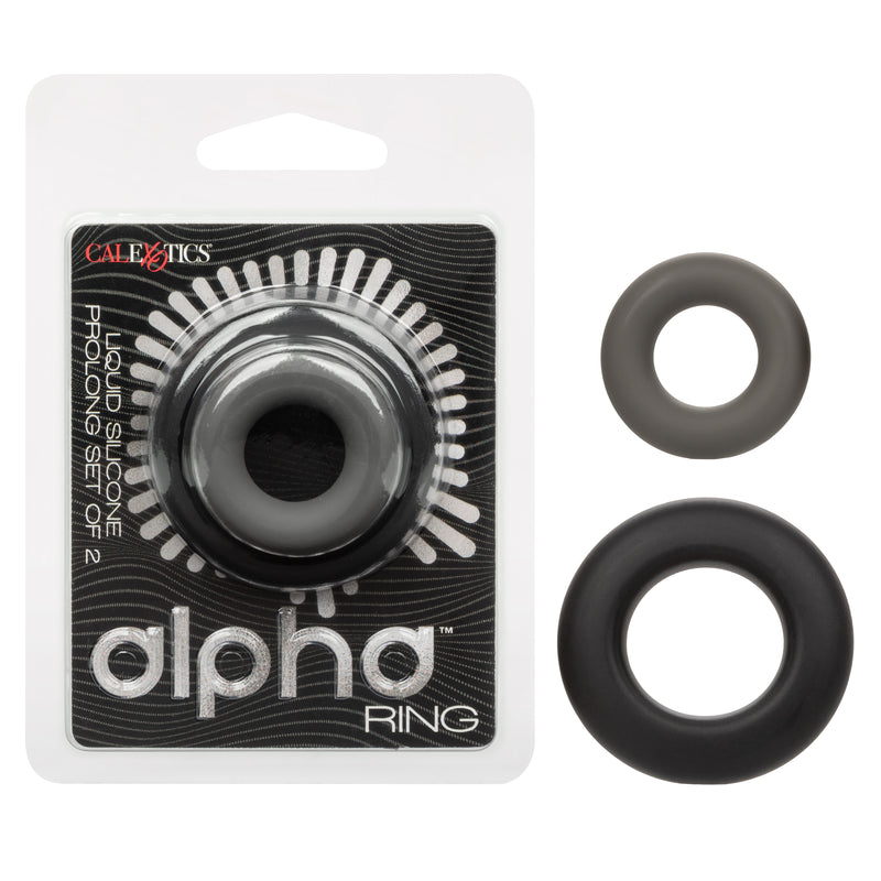 CalExotics Alpha Liquid Silicone Prolong Set of 2 - Black/gray