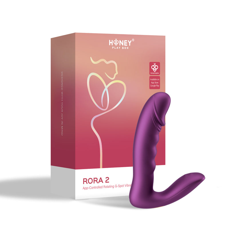 Honey Play Box Rora - App Controlled Rotating G-Spot Vibrator and Clitoral Stimulator - Purple