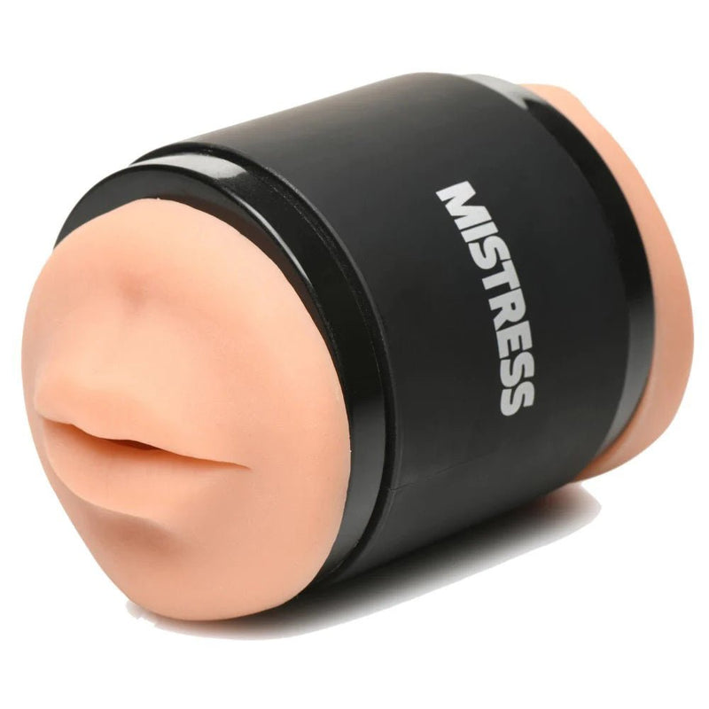 Curve Toys Mistress Double Shot Mouth and Pussy Stroker - Medium - Realistic Stroker Masturbator - Canister Masturbation Cup