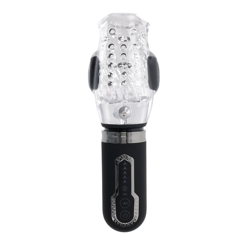 Evolved Novelties Thrill Ride Black/Clear - Automatic Stroker Masturbator - Canister Masturbation Cup