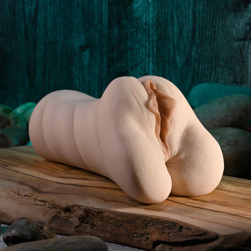 Evolved Novelties Dani Daniels Movie with Vagina and Anal Stroker - White - Stroker Masturbator - Realistic Pocket Pussy
