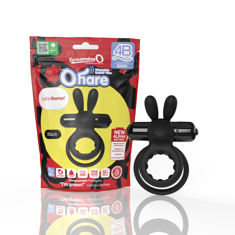Screaming O Screaming O 4b - Ohare Wearable Rabbit Vibe - Black