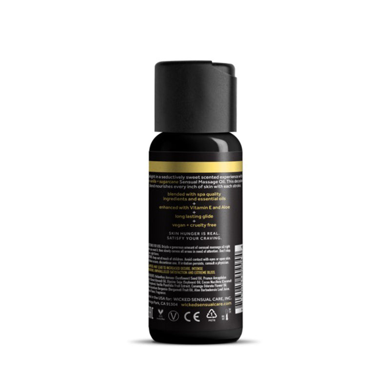 Wicked Sensual Care Vanilla + Sugercane Massage Oil 4oz