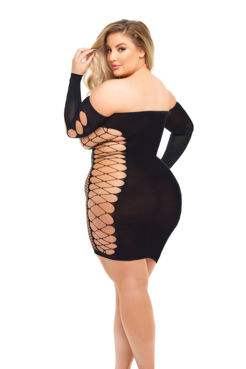 Pink Lipstick Diamond Drippin Dress - Queen Size - Black