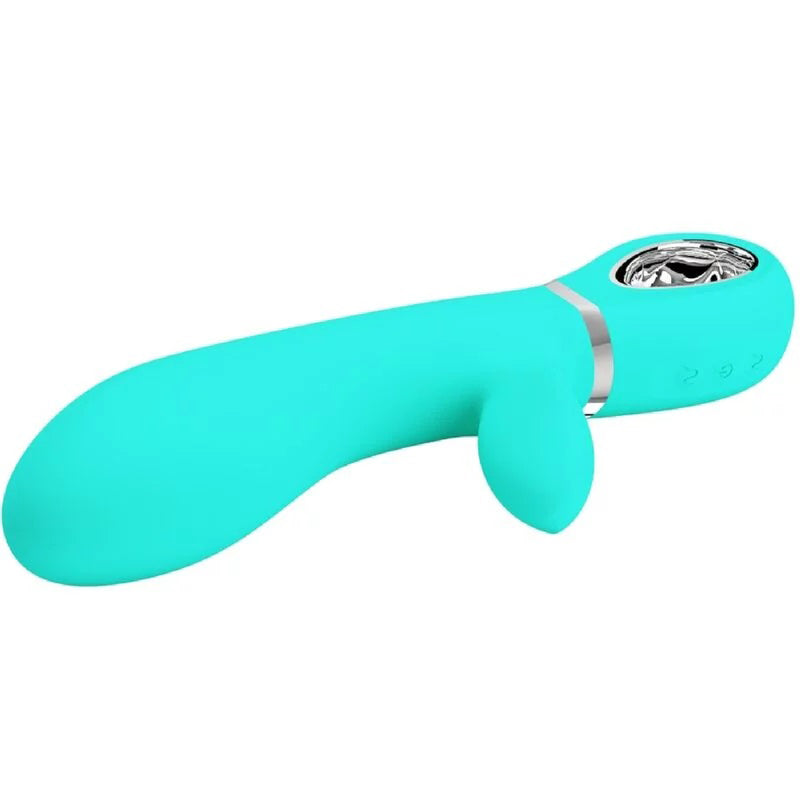 Pretty Love Thomas Super Soft Silicone Rabbit Vibrator - Turquoise