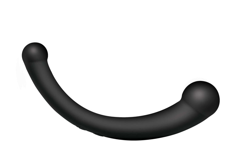 XR Brands 10x Vibra-Crescent Silicone Dual Ended Dildo - Black