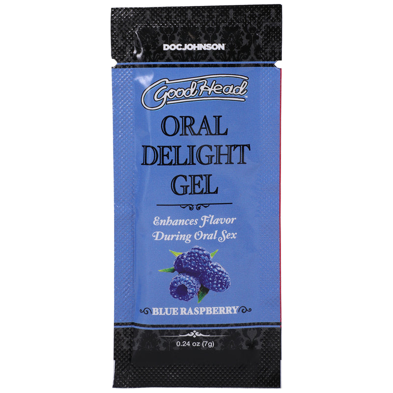 Doc Johnson Goodhead - Oral Delight Gel - Blue Raspberry - 0.24 Oz Bulk