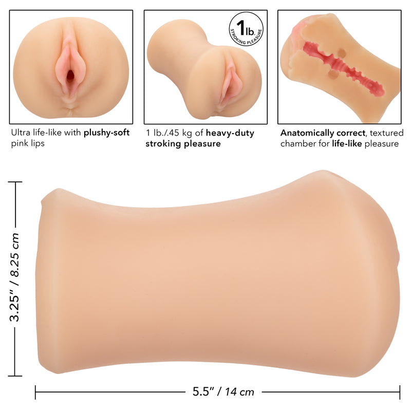 CalExotics Stroke It Tight Pussy - Ivory - Stroker Masturbator - Realistic Pocket Pussy