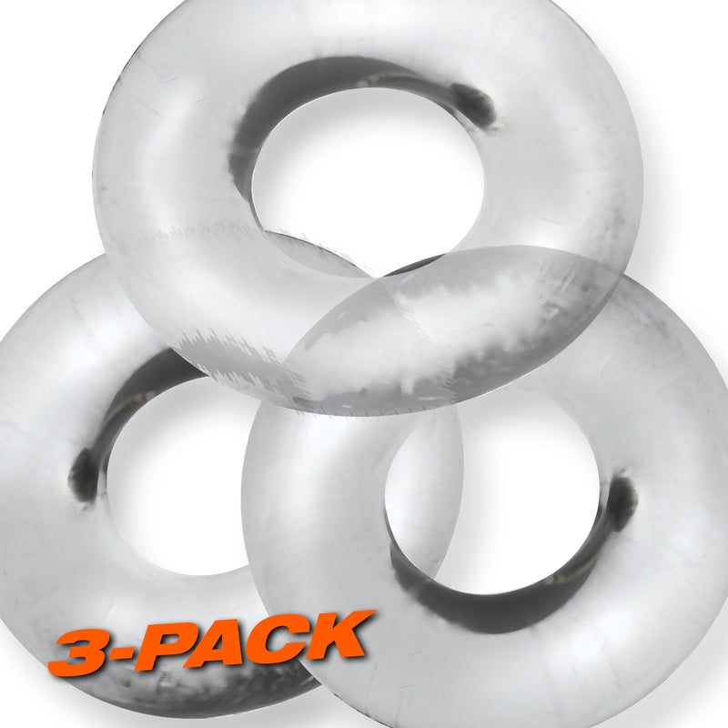 Oxballs Fat Willy 3-Pack Jumbo C-Rings - Clear