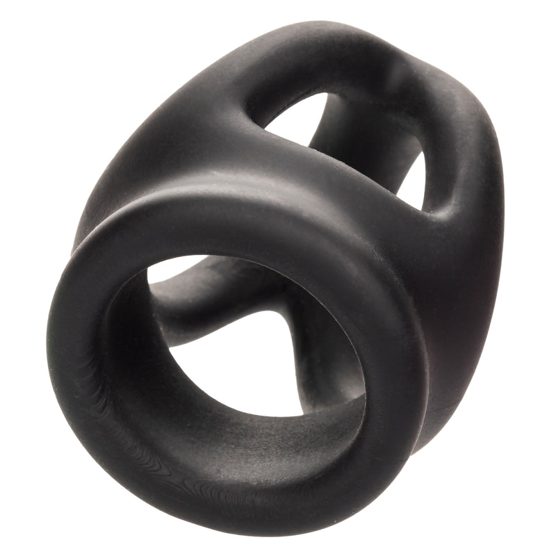 CalExotics Alpha Liquid Silicone Dual Cage and Ring - Black Ring - Black