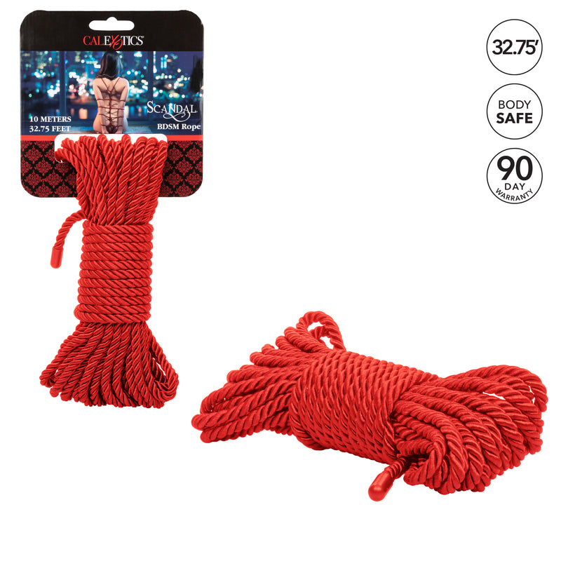 CalExotics Scandal BDSM Rope 32.75ft/ 10m - Red