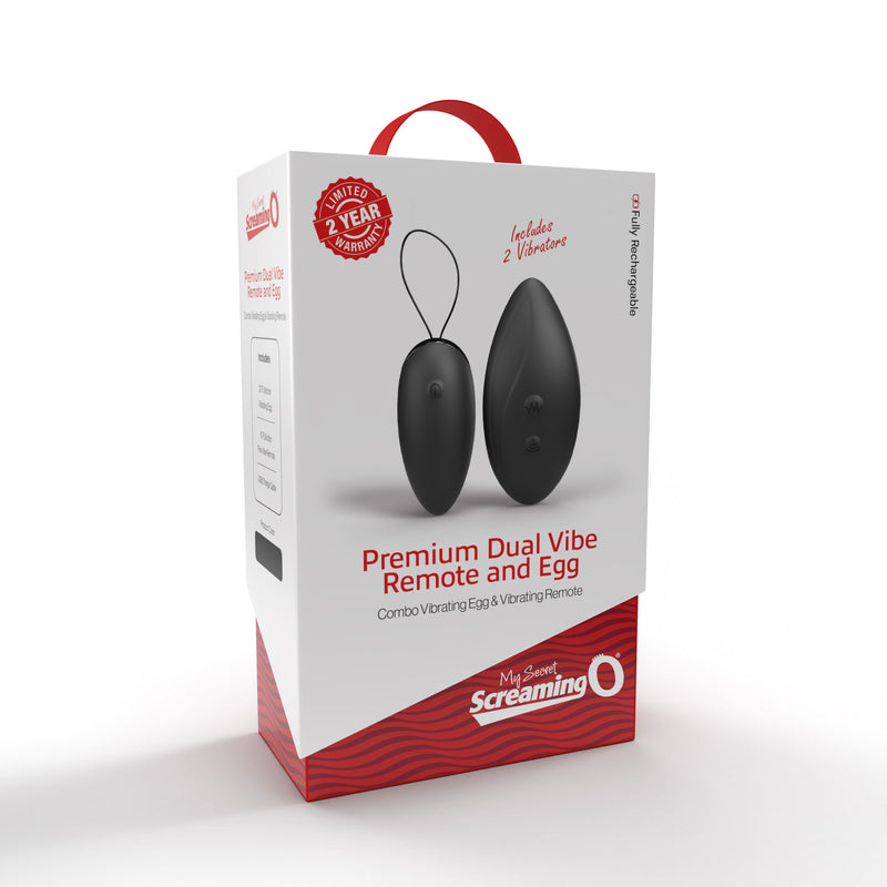 Screaming O Premium Dual Vibe Remote and Egg - Black