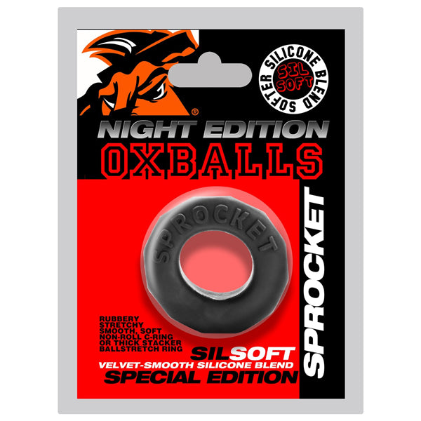 Oxballs Sprocket Comfort No-Roll Cockring - Black
