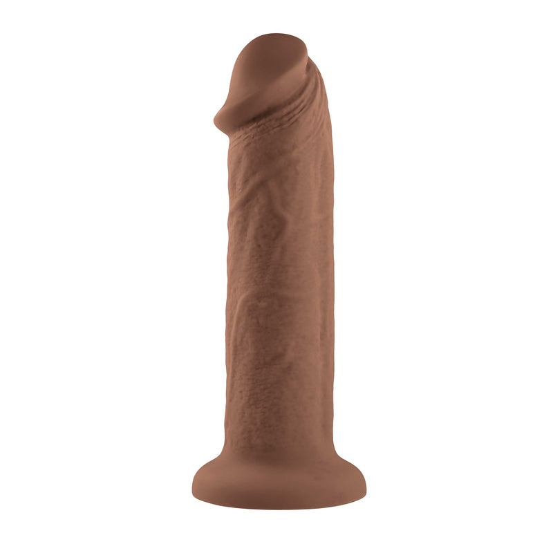 Evolved Novelties 7 Inch Girthy Vibrating Dong - Dark