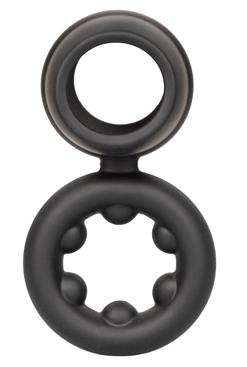 CalExotics Alpha Liquid Silicone Dual Support Magnum Ring - Black