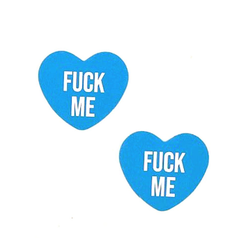 Neva Nude Fuck Me Blue Candy Heart Pasties