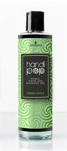 Sensuva Handi Pop Handjob Massage Gel - Green Apple - 4.2 Oz.
