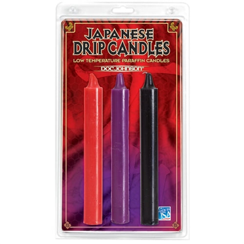 Doc Johnson Japanese Drip Candles Set of 3 - Assorted Colors