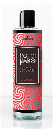 Sensuva Handi Pop Handjob Massage Gel - Strawberry - 4.2 Oz.