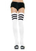 "Athletic Ribbed Thigh Highs - One Size - White LA-6605WHT"