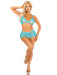 "2 Pc Lace Bra Top and Keyhole Back Boyshorts O/s - Turquoise LA-89351TRQOS"