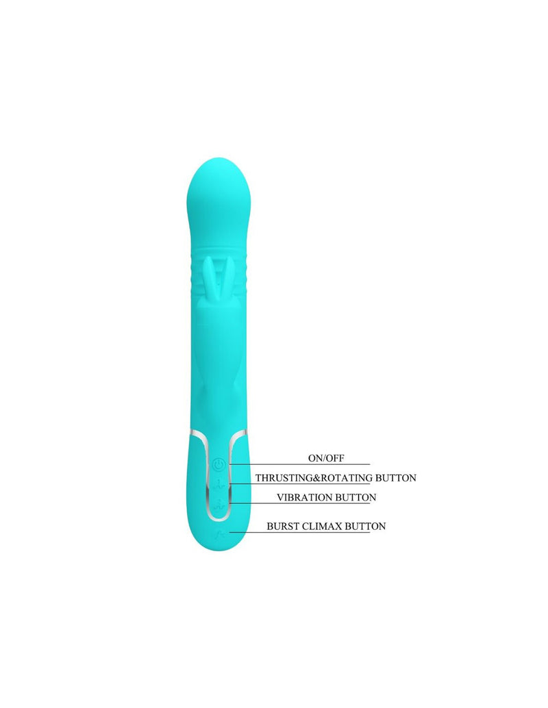Pretty Love Coale Rabbit Vibrator Pearls - Turquoise