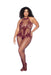 "Vino Noir Floral Fishnet Bodystocking - X - Cherry GE-1116XBGOS"