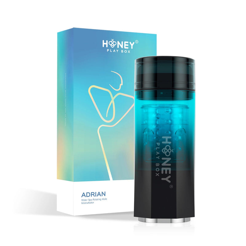 Honey Play Box Adrian - Water Spa Rotating Male Masturbator - Blue - Automatic Stroker Masturbator - Canister Masturbation Cup