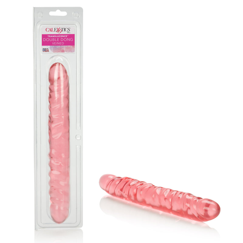 CalExotics Translucence 12 Inches Veined Double Dong - Pink
