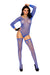 "Crochet Pot Hole Long Sleeve Teddy with Matching Stockings - Royal Blue - Os EM-12066BLUEOS"