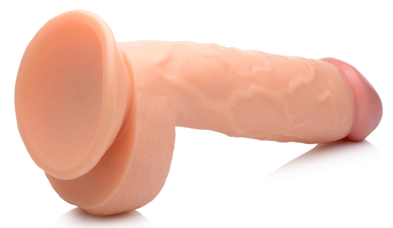 XR Brands Pop Pecker 8.25 Inch Dildo With Balls - Light