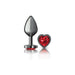 "Deep Red Heart Gem Gunmetal Metal Plug - Md VB-CC9136"