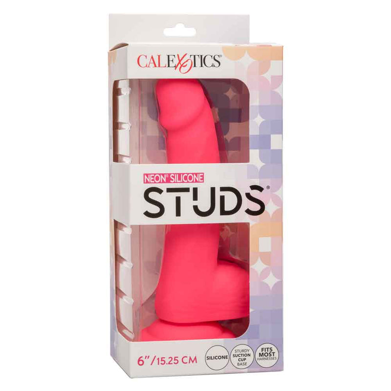 CalExotics Neon Silicone Studs 6 Inch - Pink