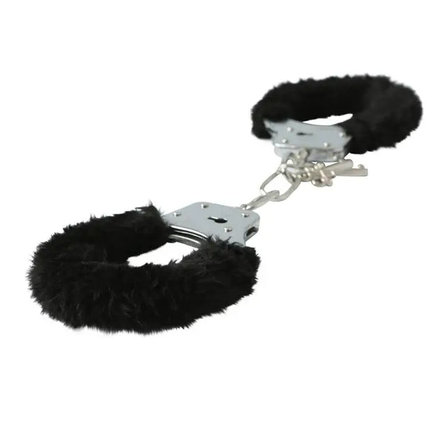 Sportsheets Sex and Mischief Furry Handcuffs - Black