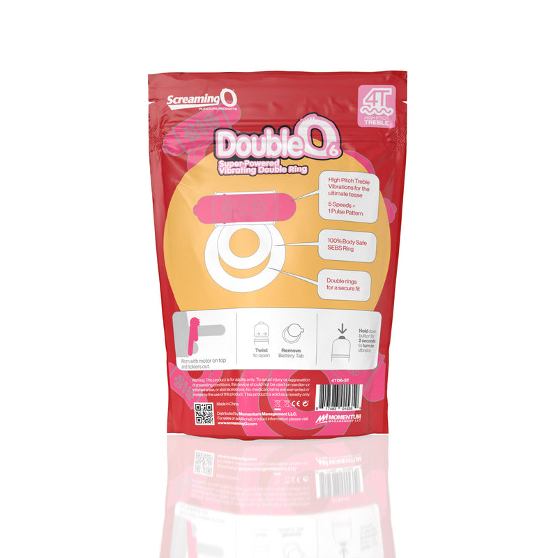 Screaming O Screaming O 4t - Double O 6 Super Powered Vibrating Double Ring - Strawberry