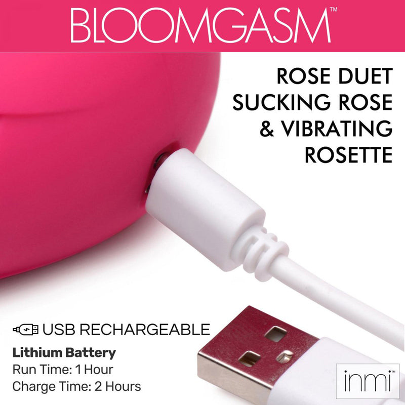 XR Brands Bloomgasm Rose Duet - Sucking Rose and Vibrating - Rosette