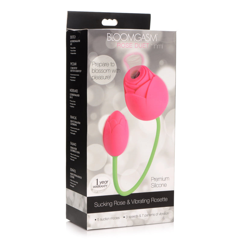 XR Brands Bloomgasm Rose Duet - Sucking Rose and Vibrating - Rosette