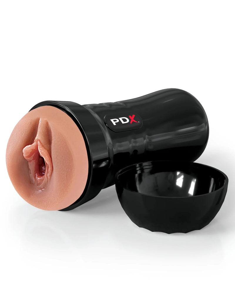 Pipedream Wet Pussies - Super Juicy Snatch Self-Lubricating Stroker - Brown - Realistic Stroker Masturbator - Canister Masturbation Cup