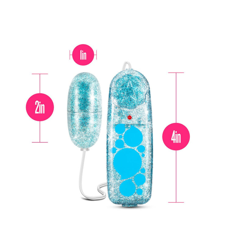 B Yours Glitter Power Bullet Blue 2.25-Inch Vibrating Bullet