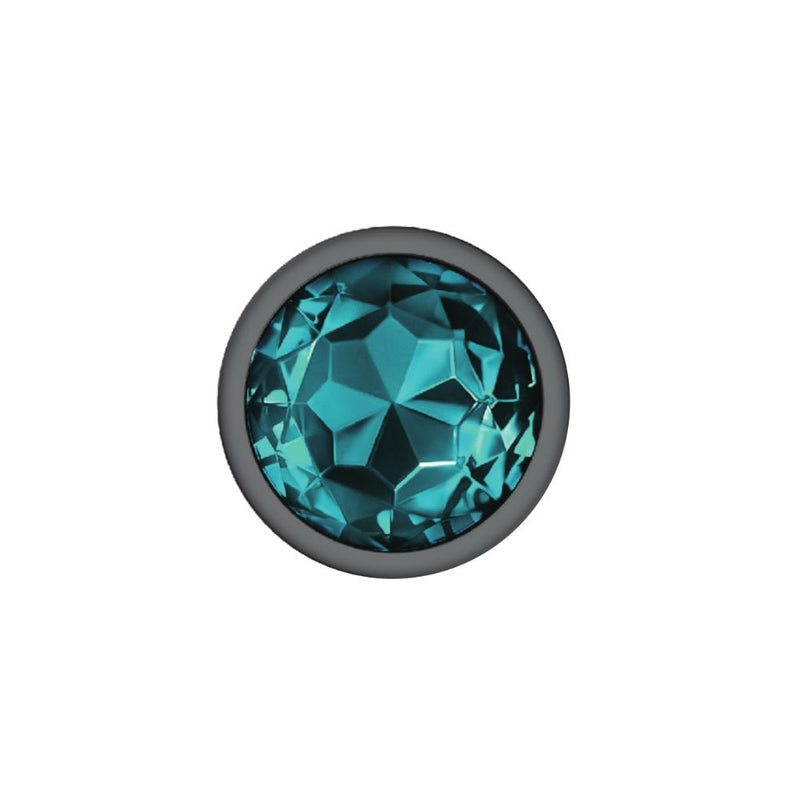 Viben Teal Round Gem Gunmetal Metal Plug - Lg