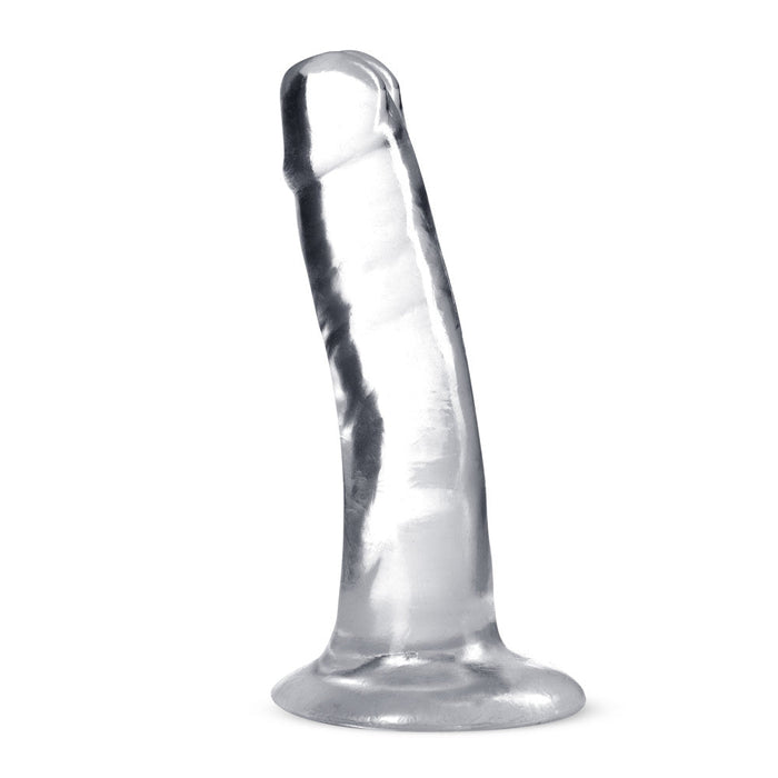 B Yours Plus Hard Happy Realistic G-Spot Clear 5.5-Inch Long Dildo With Suction Cup Base