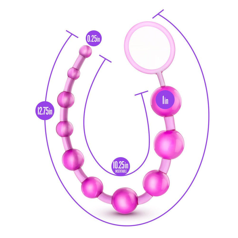B Yours Basic Pink 12.75-Inch Anal Beads