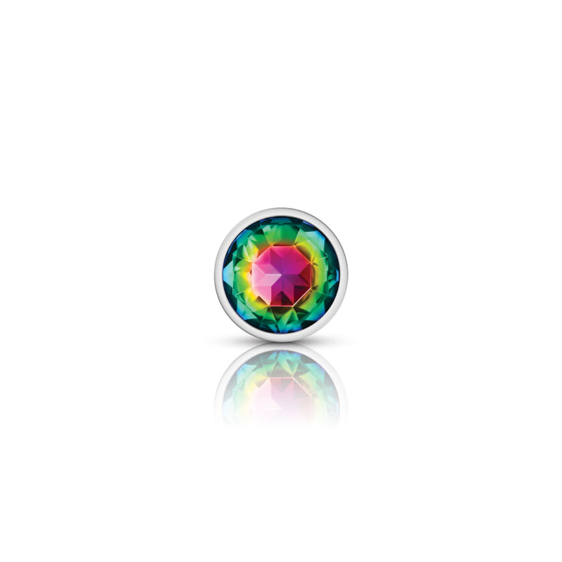 Viben Rainbow Round Gem Silver Metal Plug - Sm