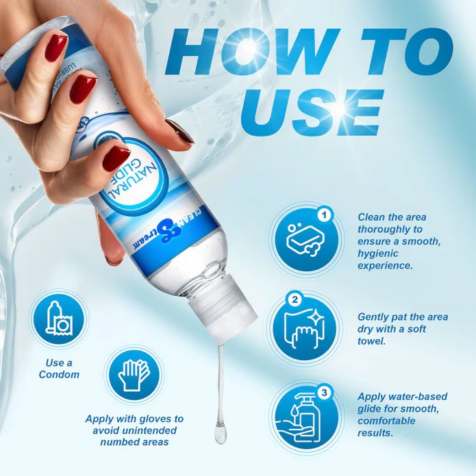 XR Brands Natural Water Based Anal Lubricant 8 Oz