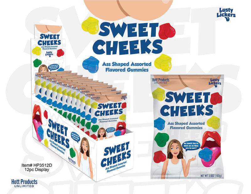 Hott Products Sweet Cheeks Gummies - Ass Shaped Gummies - Assorted Flavors
