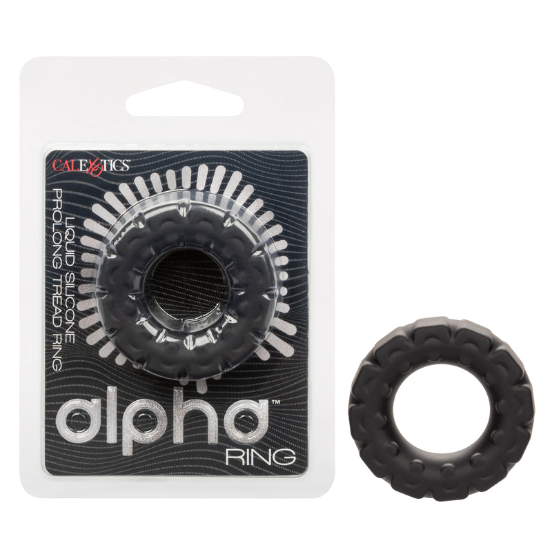 CalExotics Alpha Liquid Silicone Prolong Tread Ring - Black