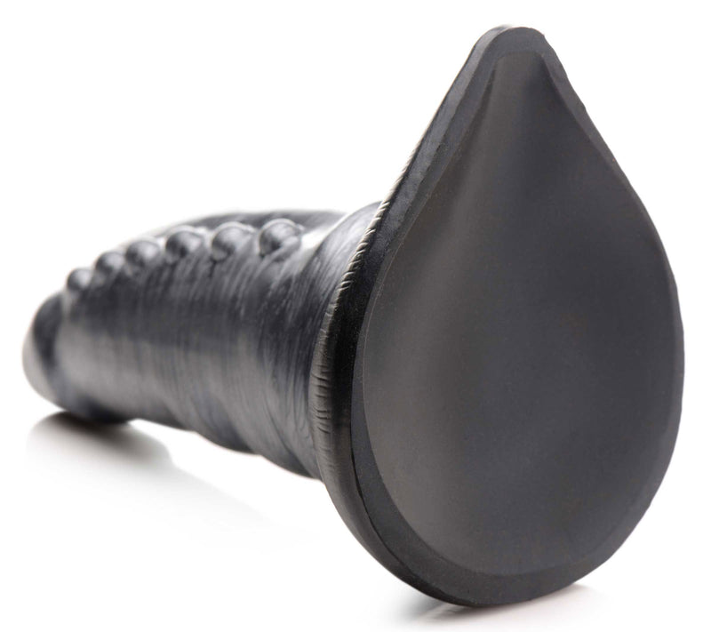 XR Brands Beastly Tapered Bumpy Silicone Dildo - Silver