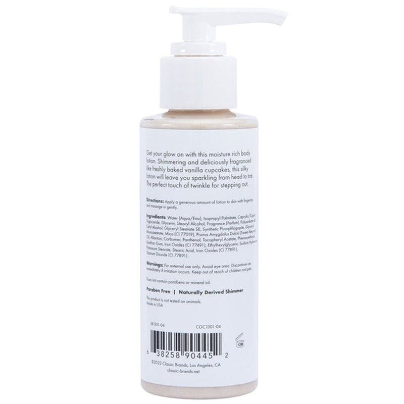 Classic Brands Glow Vanilla Cupcake Shimmer Lotion Gold 4 Oz