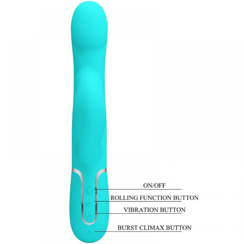Pretty Love Falin Rabbit Vibrator Pearls - Turquoise